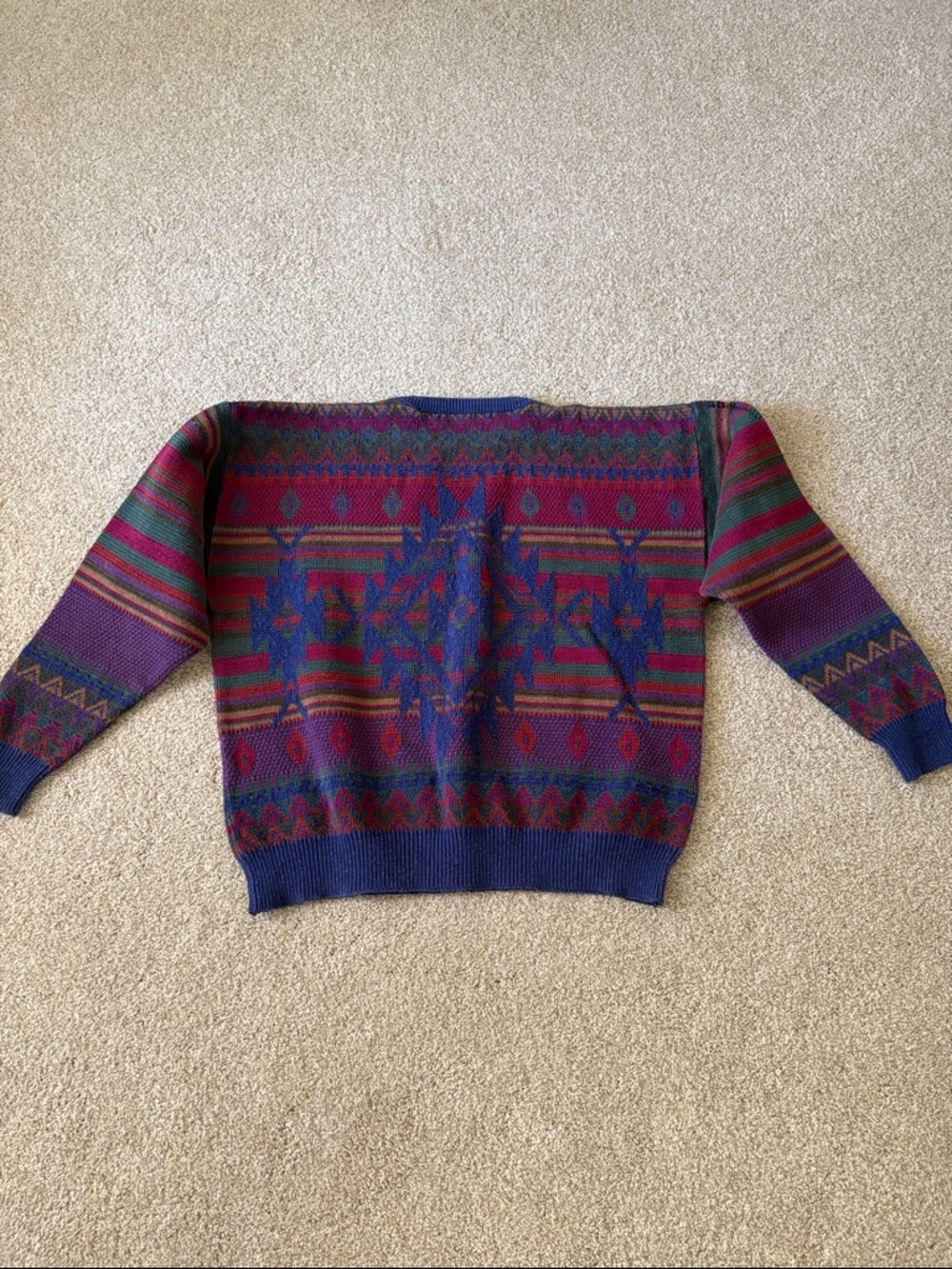Ralph Lauren Multicolor Geometric Crewneck Sweater — Blue, Red, Green, Purple - Picture 6 of 8